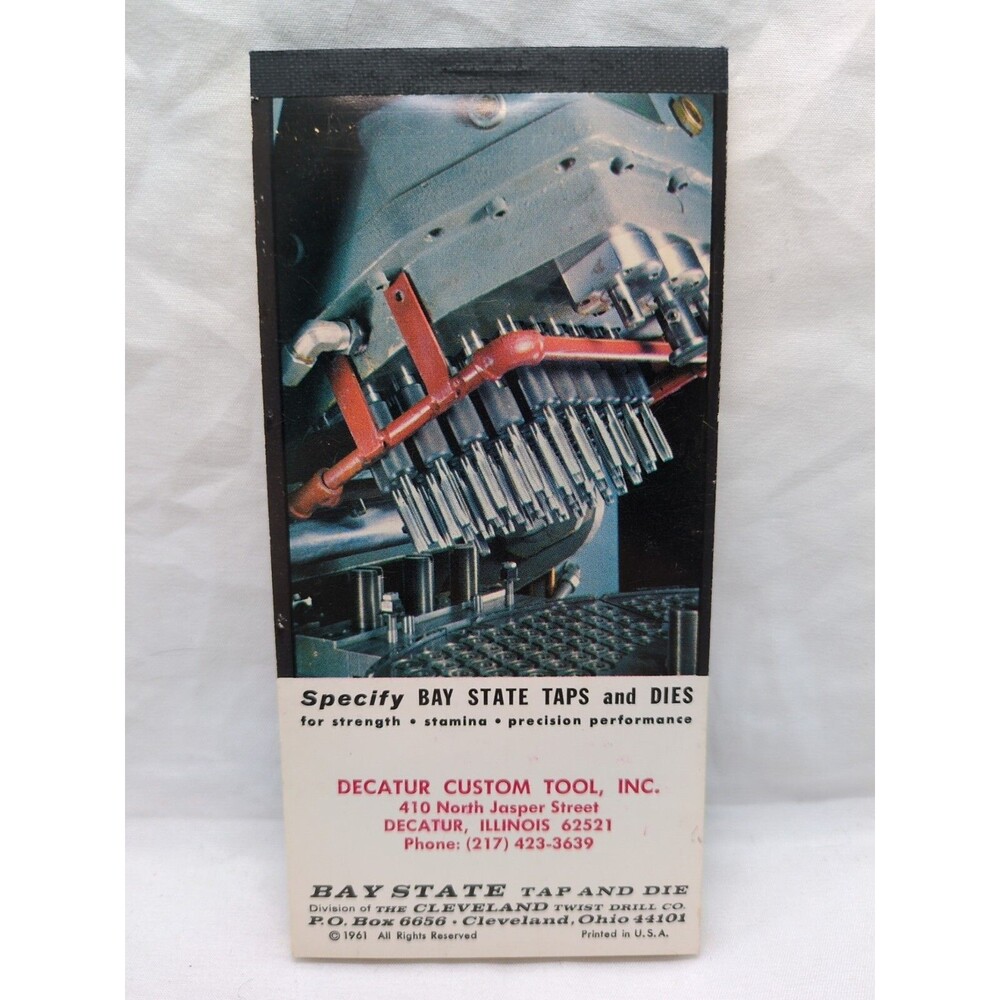 Bay State Decatur Custom Tool Illinois Notepad 3" X 6"